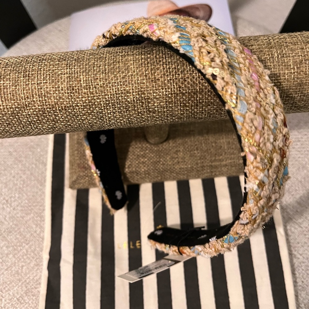 LELE SADOUGHI NWT AUTHENTIC PLAYA STRIPE MULTI-COLOR TWEED BESSETTE HEADBAND